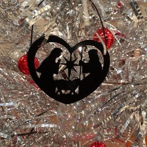 Metal nativity scene ornament